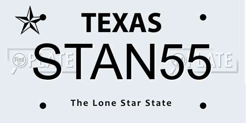 STAN55 Texas License Plate