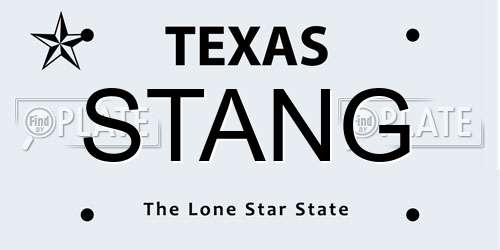 STANG Texas License Plate