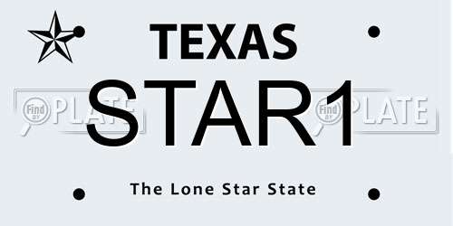 STAR1 Texas License Plate