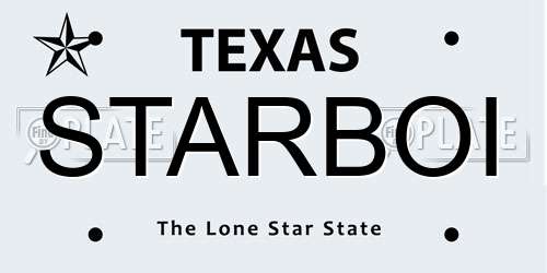 STARBOI Texas License Plate