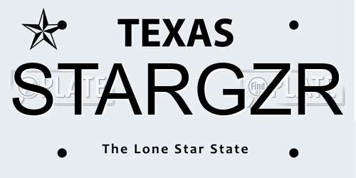 STARGZR Texas License Plate