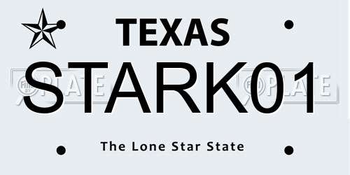 STARK01 Texas License Plate