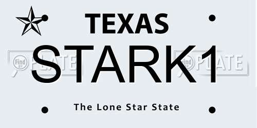 STARK1 Texas License Plate