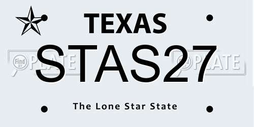 STAS27 Texas License Plate