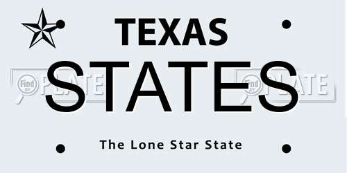 STATES Texas License Plate