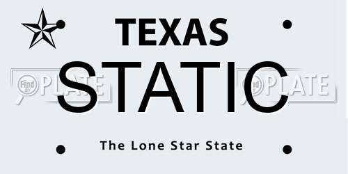 STATIC Texas License Plate