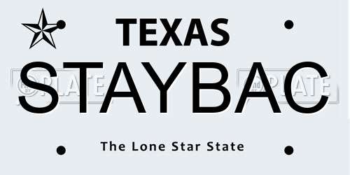 STAYBAC Texas License Plate
