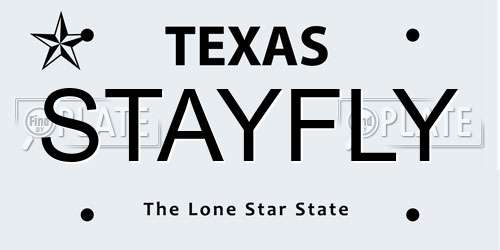 STAYFLY Texas License Plate