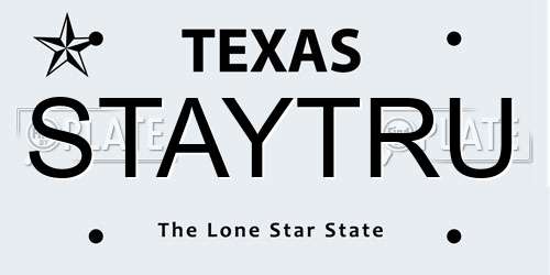 STAYTRU Texas License Plate