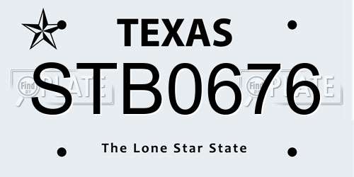 STB0676 Texas License Plate