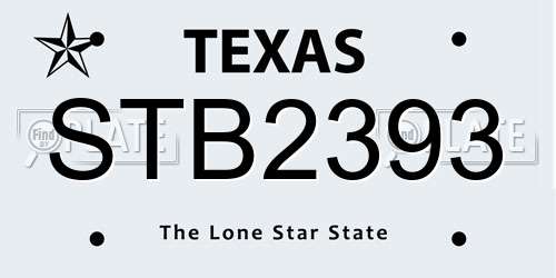 STB2393 Texas License Plate