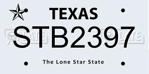 STB2397 Texas License Plate