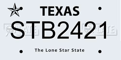 STB2421 Texas License Plate