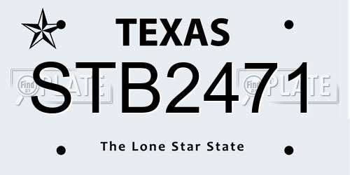STB2471 Texas License Plate
