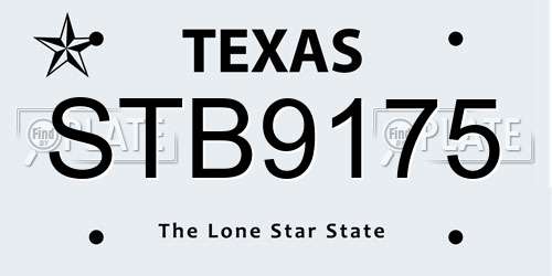 STB9175 Texas License Plate