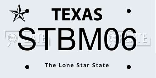 STBM06 Texas License Plate