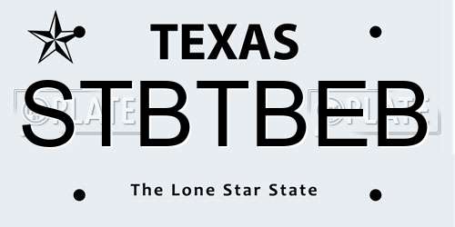 STBTBEB Texas License Plate