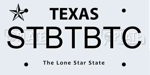 STBTBTC Texas License Plate