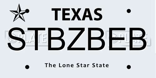 STBZBEB Texas License Plate