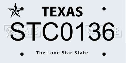 STC0136 Texas License Plate