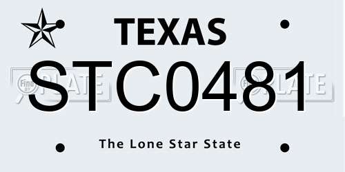 STC0481 Texas License Plate