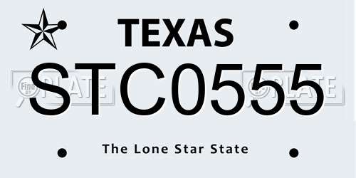STC0555 Texas License Plate