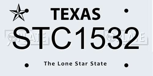STC1532 Texas License Plate