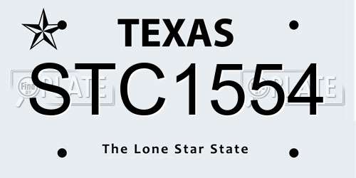 STC1554 Texas License Plate