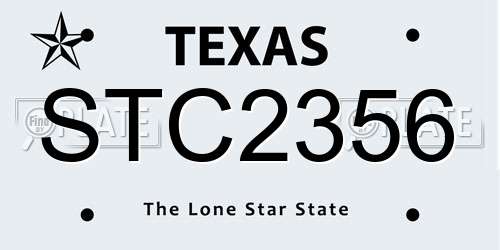 STC2356 Texas License Plate