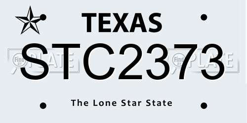 STC2373 Texas License Plate