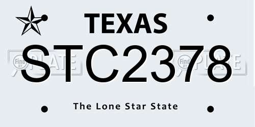 STC2378 Texas License Plate