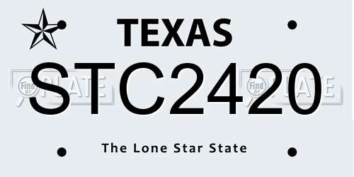 STC2420 Texas License Plate