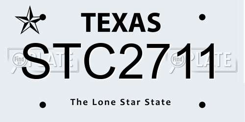 STC2711 Texas License Plate