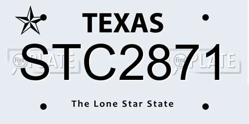 STC2871 Texas License Plate
