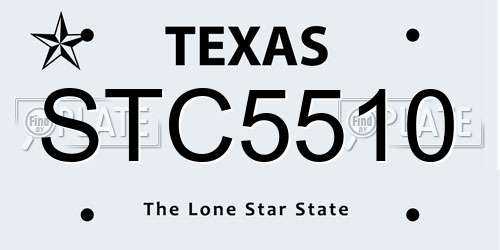 STC5510 Texas License Plate