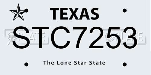 STC7253 Texas License Plate