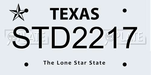 STD2217 Texas License Plate