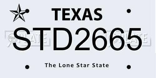 STD2665 Texas License Plate