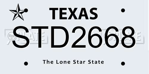 STD2668 Texas License Plate