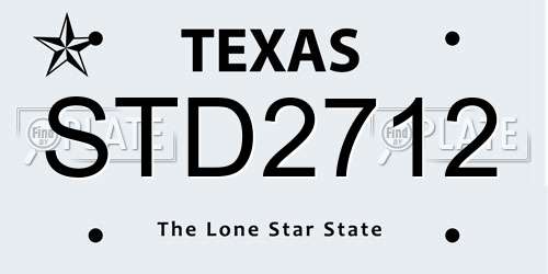 STD2712 Texas License Plate