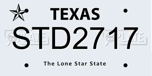 STD2717 Texas License Plate