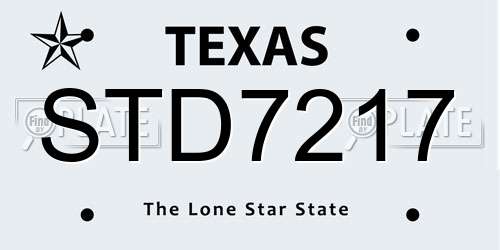 STD7217 Texas License Plate
