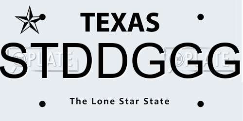 STDDGGG Texas License Plate