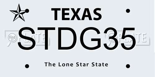 STDG35 Texas License Plate