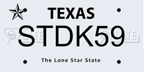 STDK59 Texas License Plate