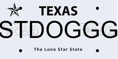 STDOGGG Texas License Plate