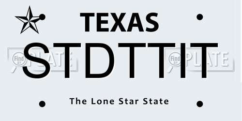 STDTTIT Texas License Plate