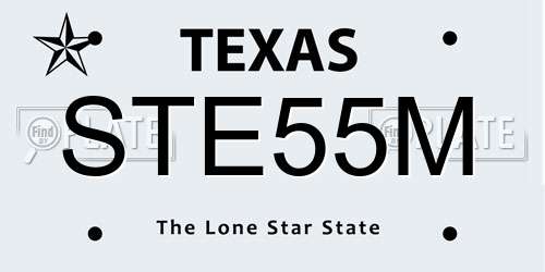 STE55M Texas License Plate