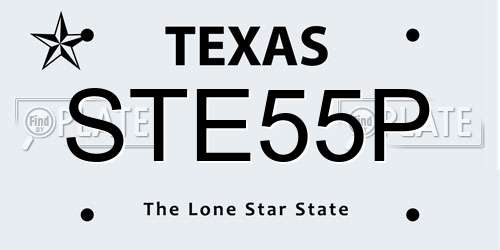 STE55P Texas License Plate
