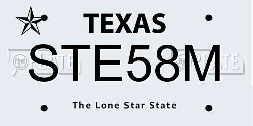 STE58M Texas License Plate